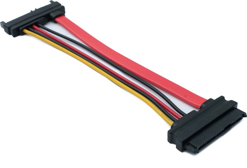 SYSTEM-S SFF-8482 Kabel 15 cm SAS 29 Pin zu SATA 22 Pin 15+7 Adapter für Festplatte Motherboard