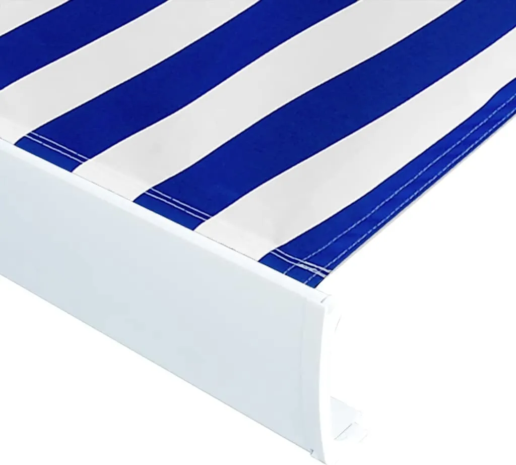vidaXL Telo da sole in tela blu e bianco 450x300 cm