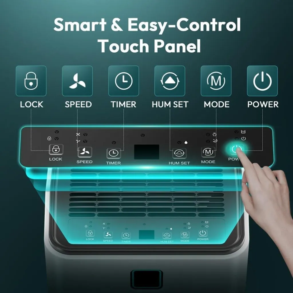 Déshumidificateur programmable 12L avec 3 modes et drainage continu - 3