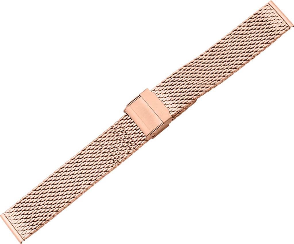 Minott > Uhrenarmband Milanaise rosegoldfarben > Schiebeverschluss , Stegbreite:22mm