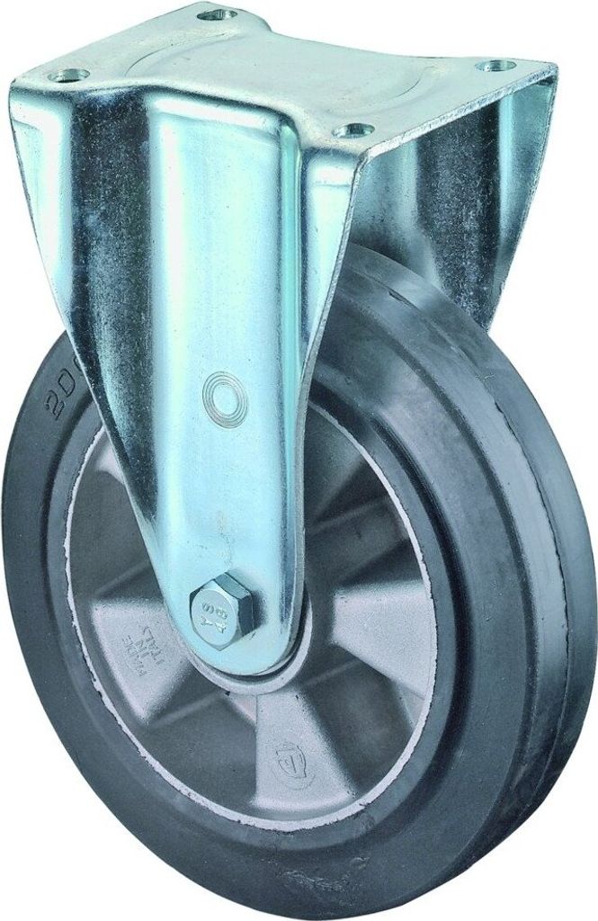 BS Rollen Bockrolle N100 Durchmesser 125mm Tragfähigkeit 220kg Elastic-Vollgummireifen Platte 138x110mm - N110.B80.125