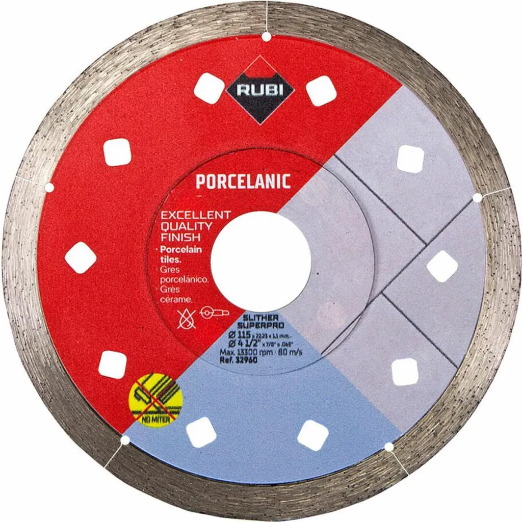Disque Diamant Coupe Droite et Biseau Céramique Rubi Slither Pro 125