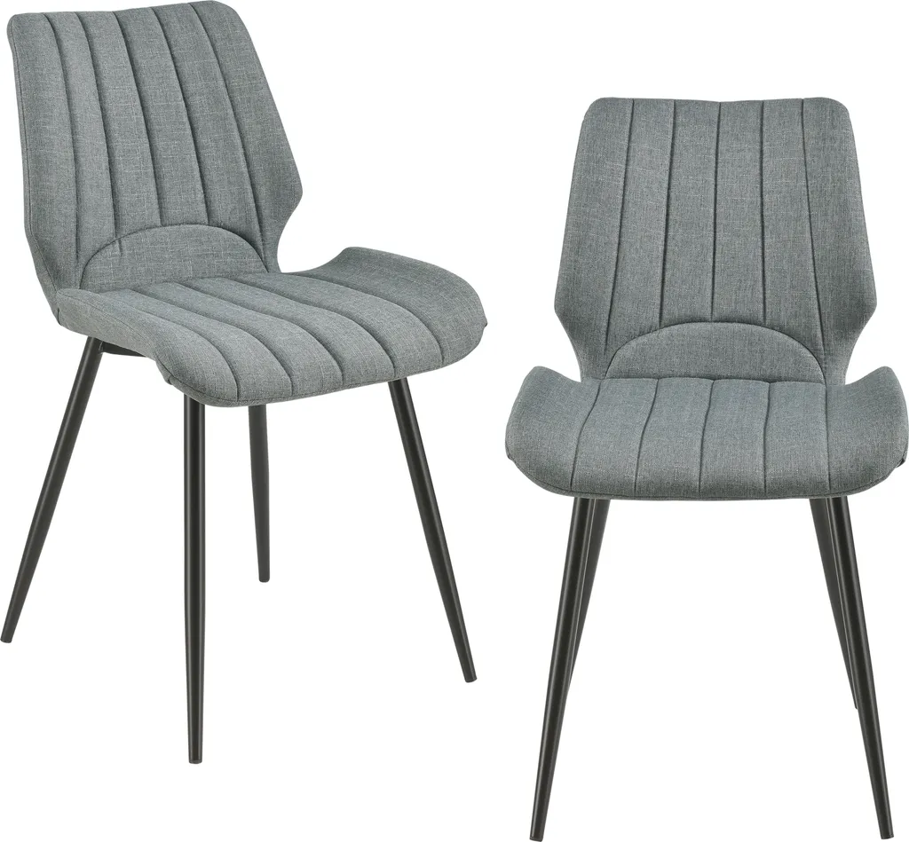 Chaises Rembourrées Grises Lounge Set avec Revêtement Textile Doux
