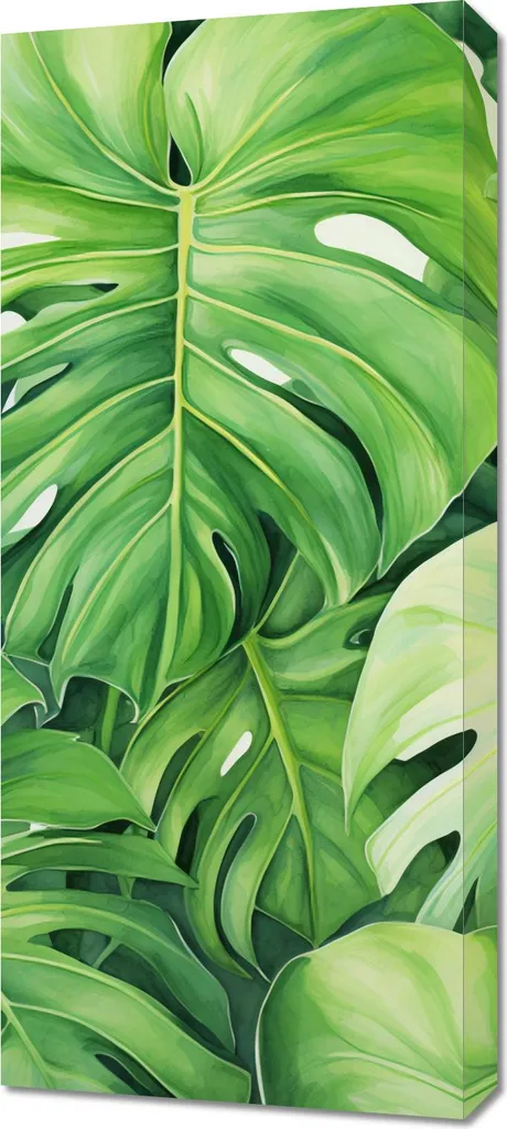 Quadro Moderno Foglie 40x90 cm - Decorazione Parete Verticale Natura