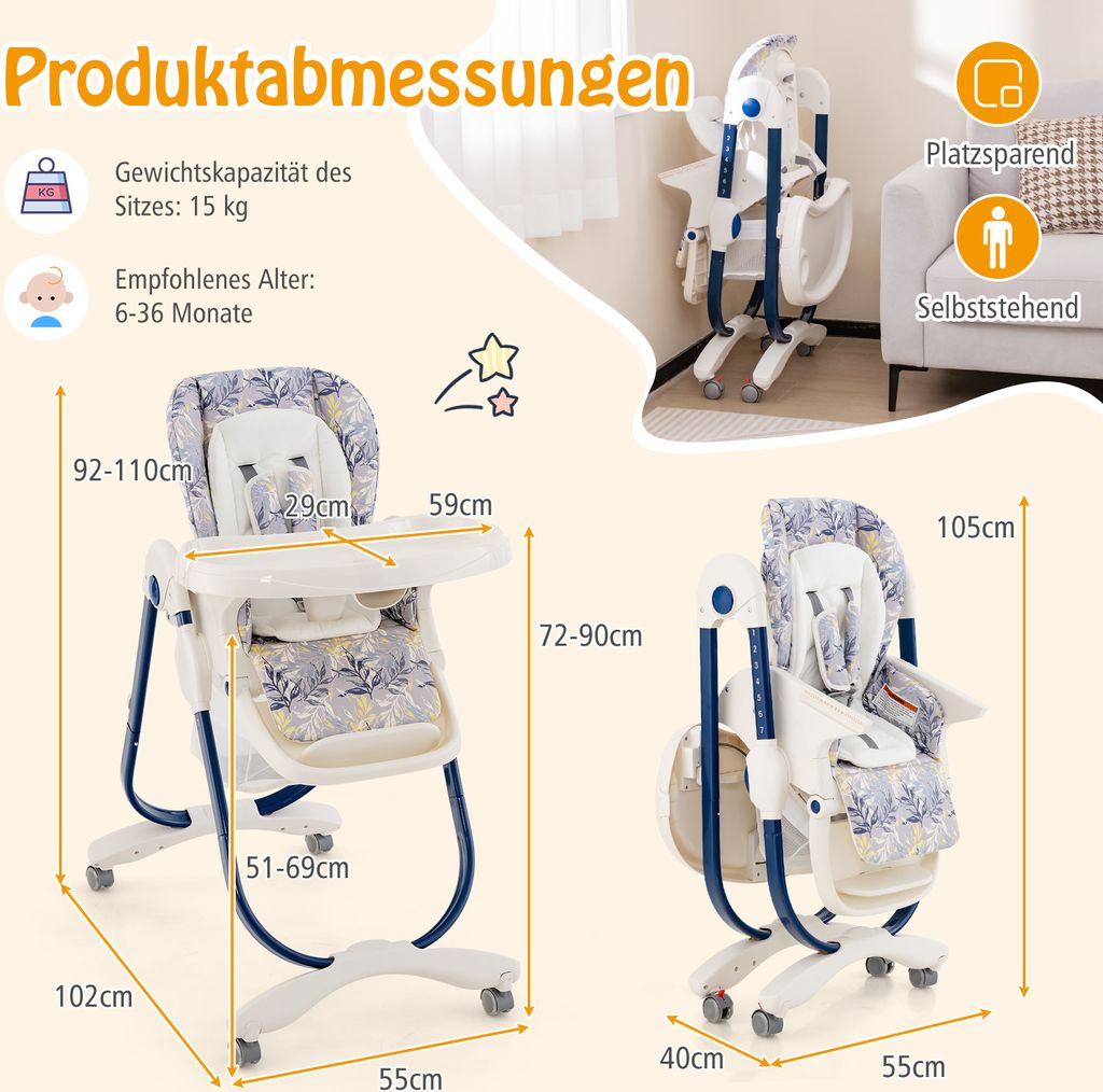 Baby Hochstuhl Ab 6 Monate Hauck Hochstuhl Alpha Plus Cork (Set), Holz  Kinderhochstuhl Babystuhl Mit Tablett & Sitzpolster - Mitwachsend  Kinderhochstuhl Mit Rollen