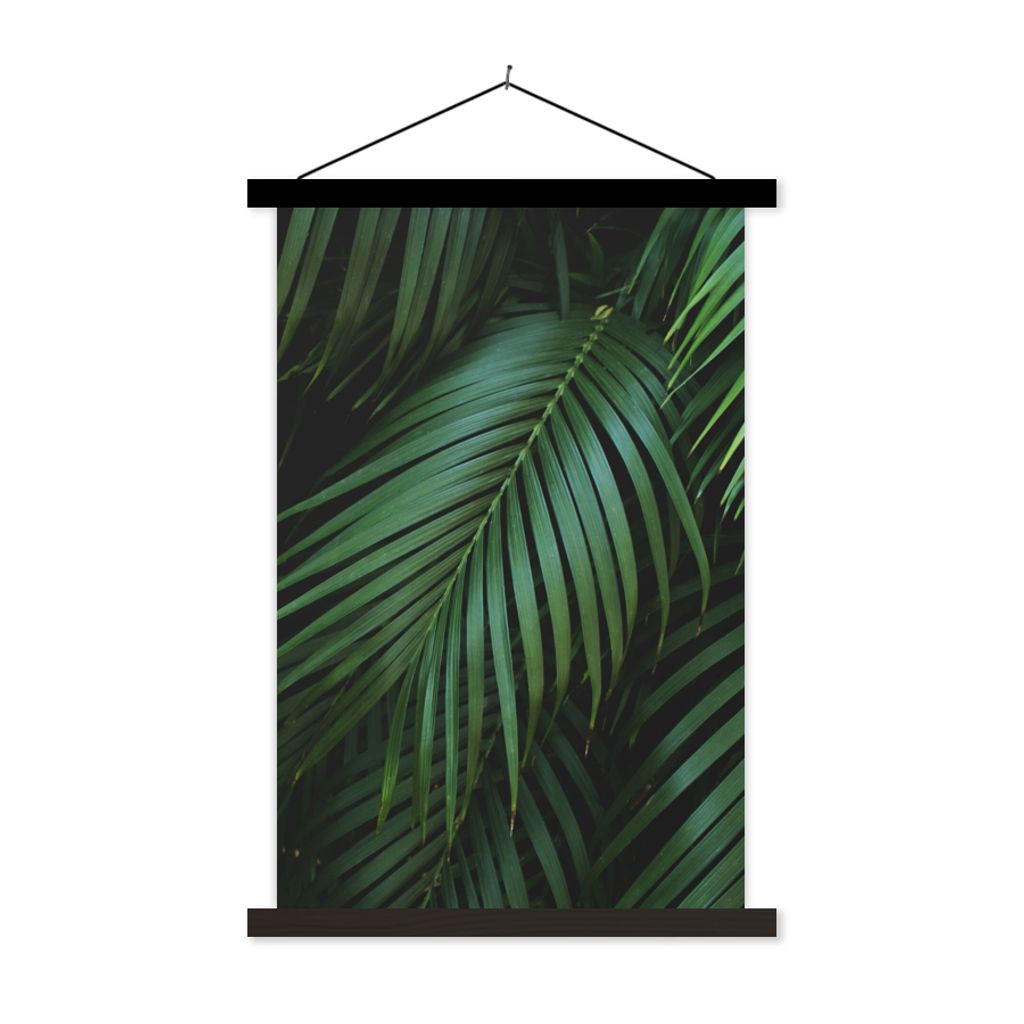 MuchoWow Textilposter Palmenblätter - Palmen - Tropisch 120x180 cm mit schwarzem Rahmen - Fotos