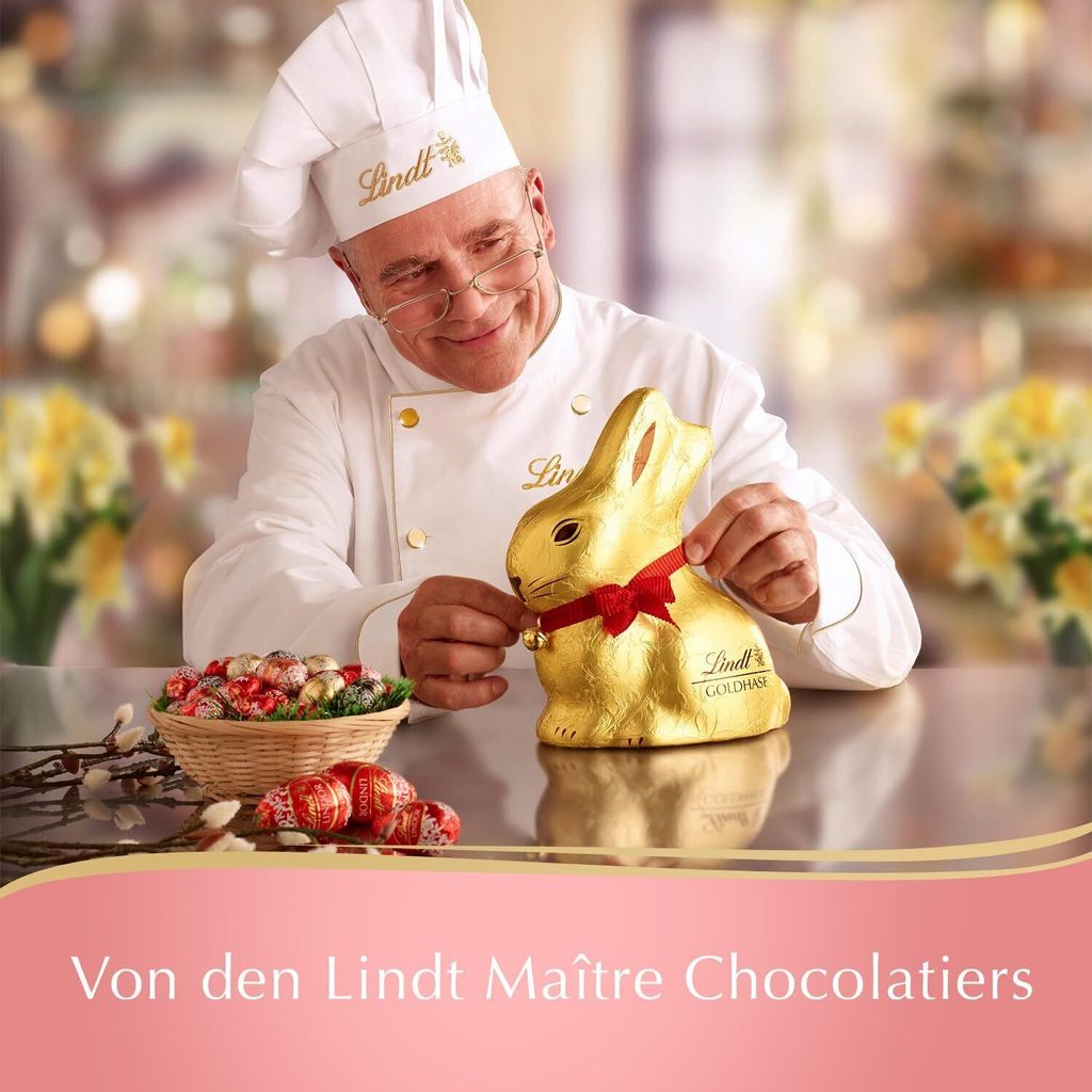 Wydrążona figurka Lindt Gold Bunny z czekolady z mleka Zdjęcie produktu 5