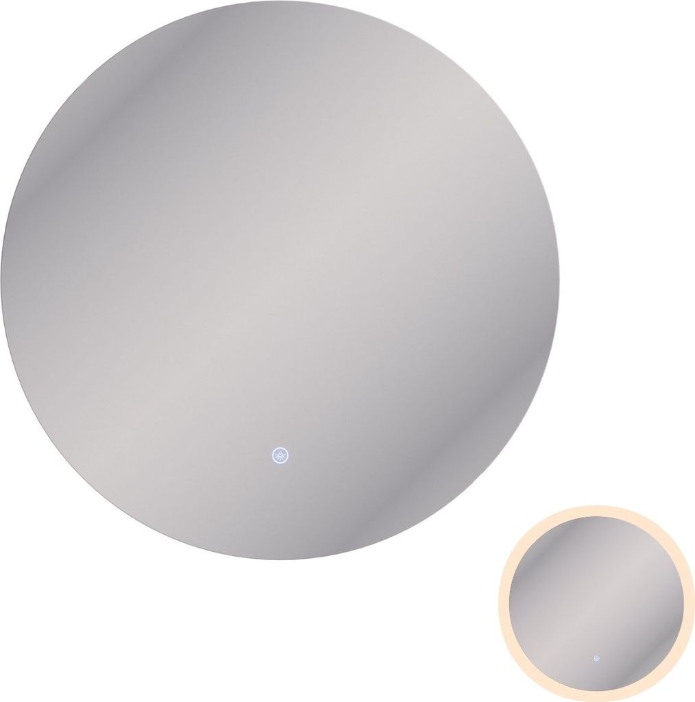 Planetmöbel NOVA Spiegel mit Beleuchtung Ø 80cm, moderner Wandspiegel rund für Badezimmer, Flur oder Garderobe, Spiegel Rahmenlos