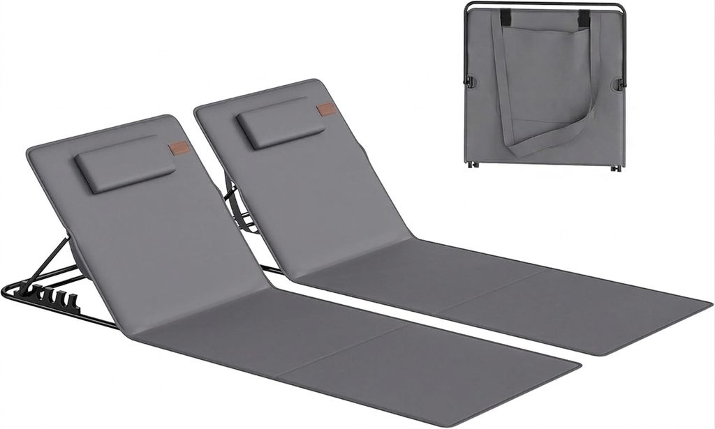 Strandliege klappbar leicht 2er Set, verstellbar mit Produktbild 