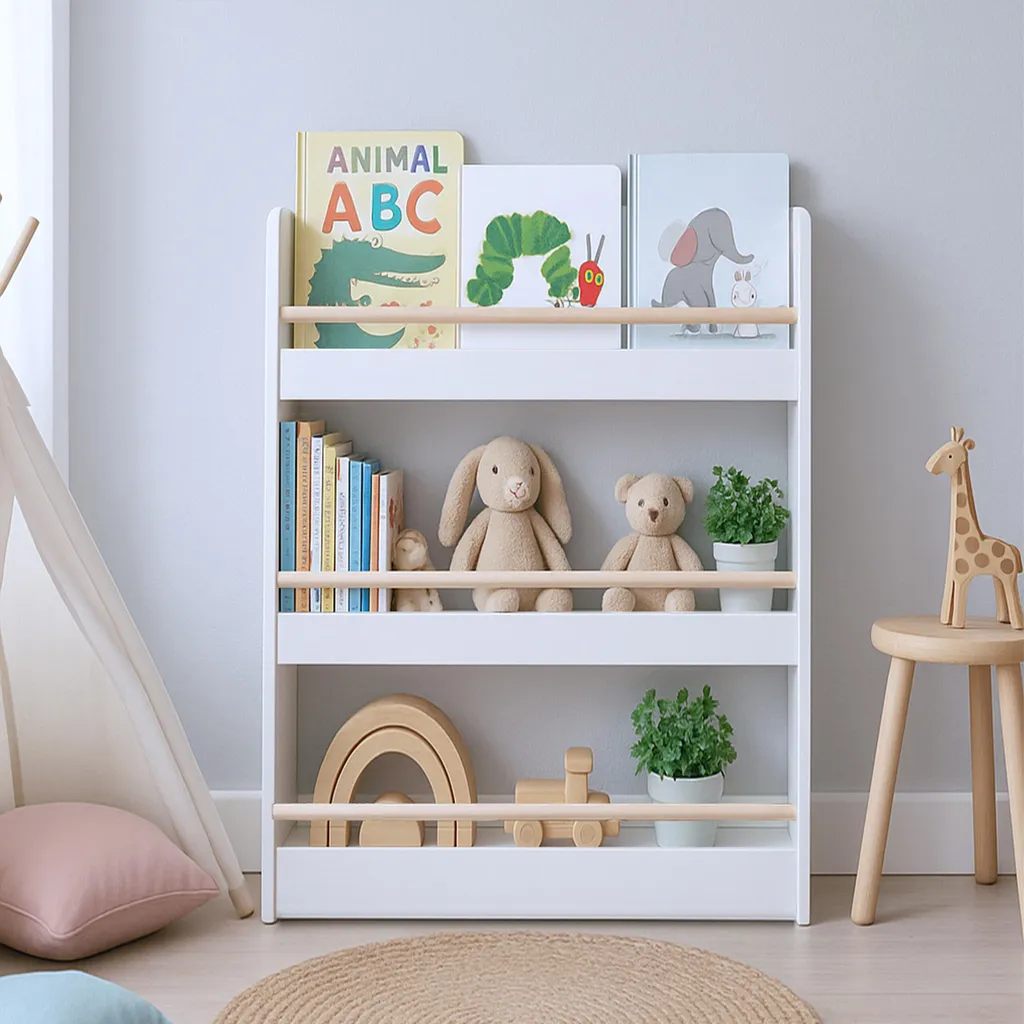 Relaxdays Bibliothèque enfants 3 compartiments Meuble de rangement jouets - 3