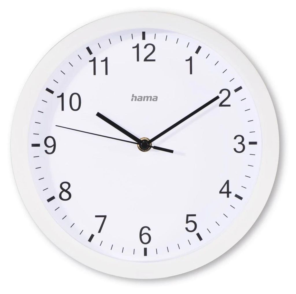 Hama Elba, Zeď, Hodiny, Kulatý, Bílá, Plast, Sklo Obrázek produktu 