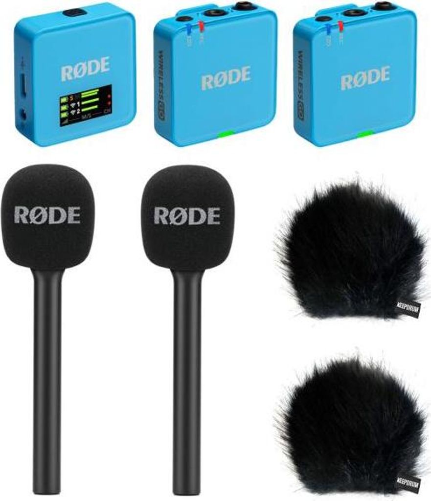 Rode Mikrofon-Funksystem Wireless GO Gen 3 Blau Interview Set 2 BK