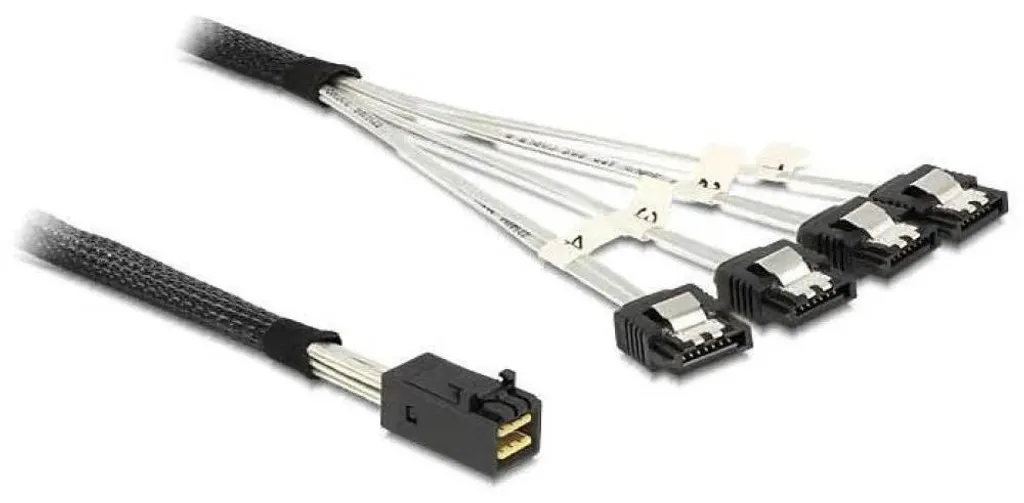 Câble d'extension Mini SAS HD pour connecter 4 SSD SATA sur contrôleur