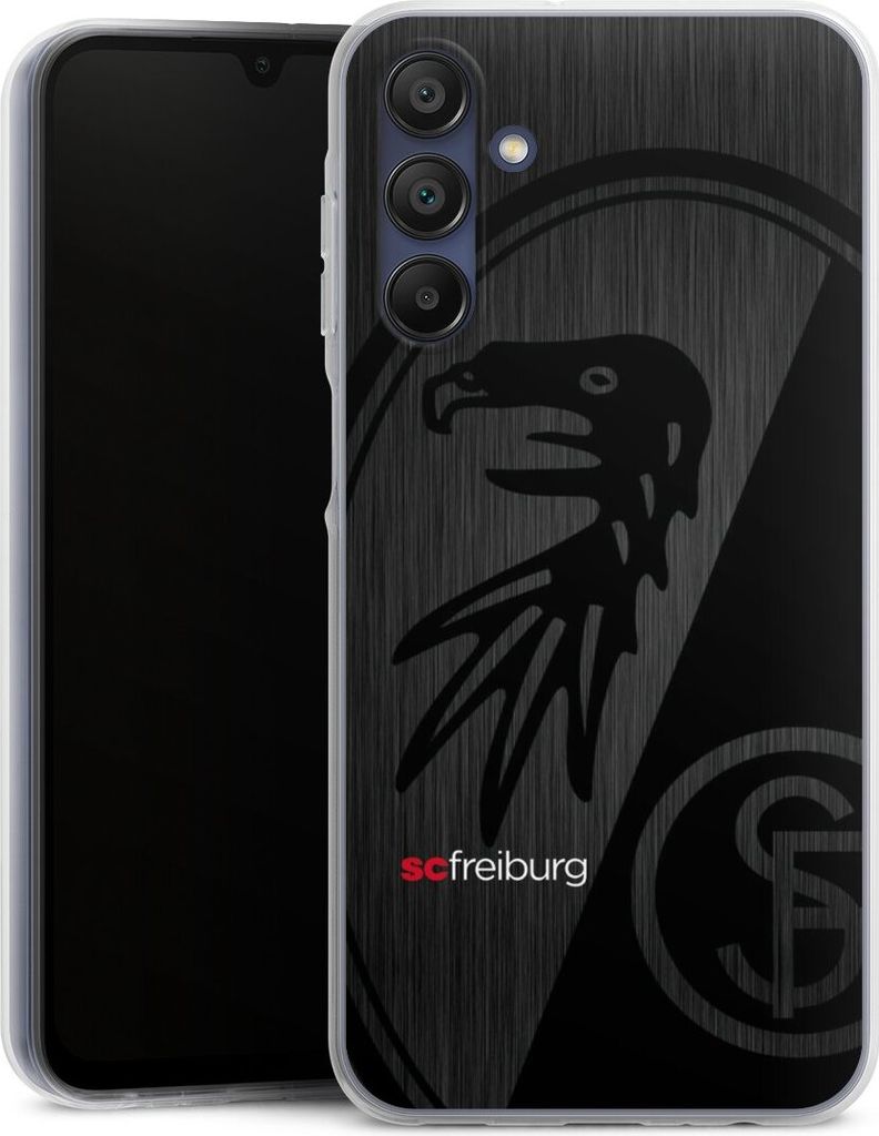 DeinDesign Handyhülle für Samsung Galaxy A15 Silikon Hülle Case Smartphone Schutzhülle Metallic Look Offizielles Lizenzprodukt SC Freiburg
