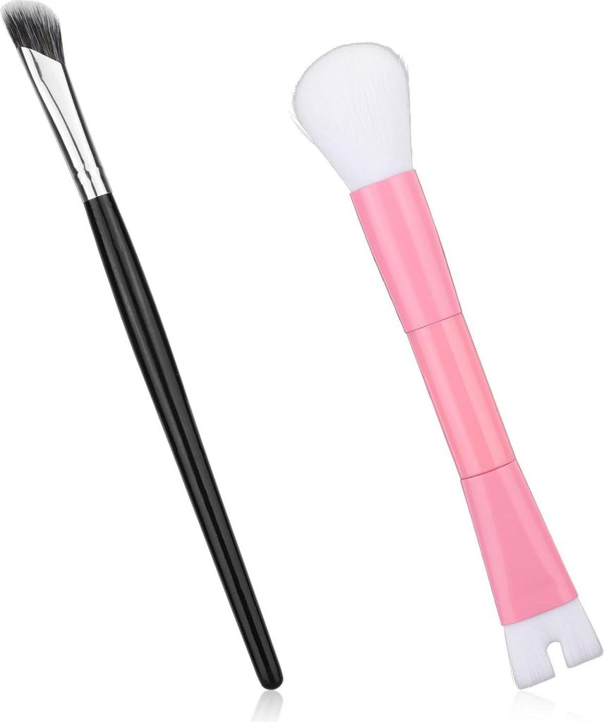 BOXOB 2 Stück Nasenkontur-Pinsel, 13cm 2-in-1 U-förmiger weicher und eckiger Pinselset Nasenformer Make-Up-Tools zum Modellieren, Hervorheben und...