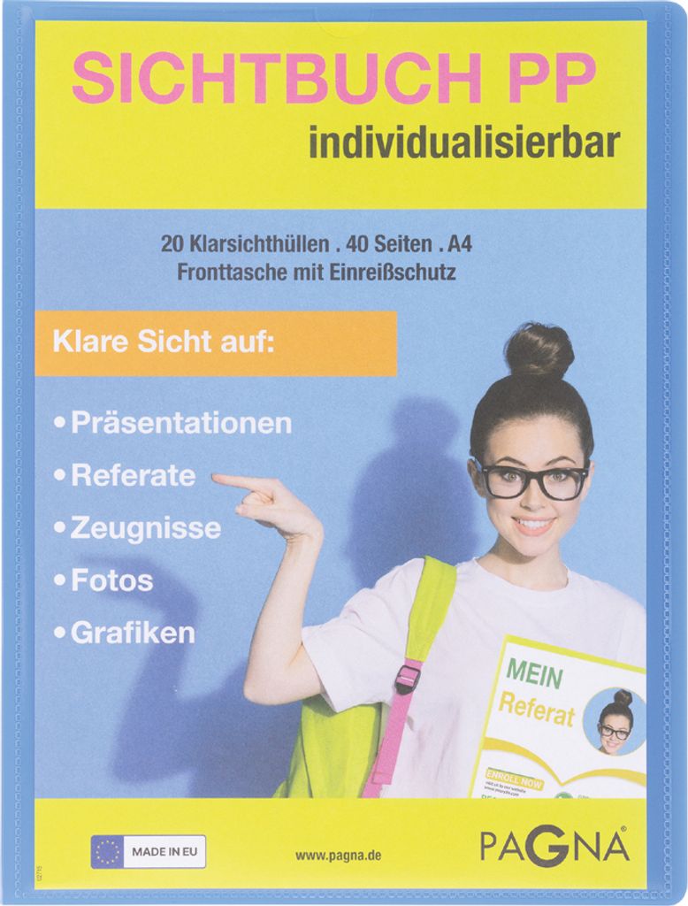 Pagna School Sichtbuch DIN A4 20 Hüllen hellblau