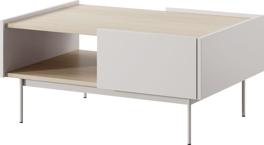 Couchtisch : Korpus und Front: Kaschmir, Linea-Eiche TOP, Produktbild 