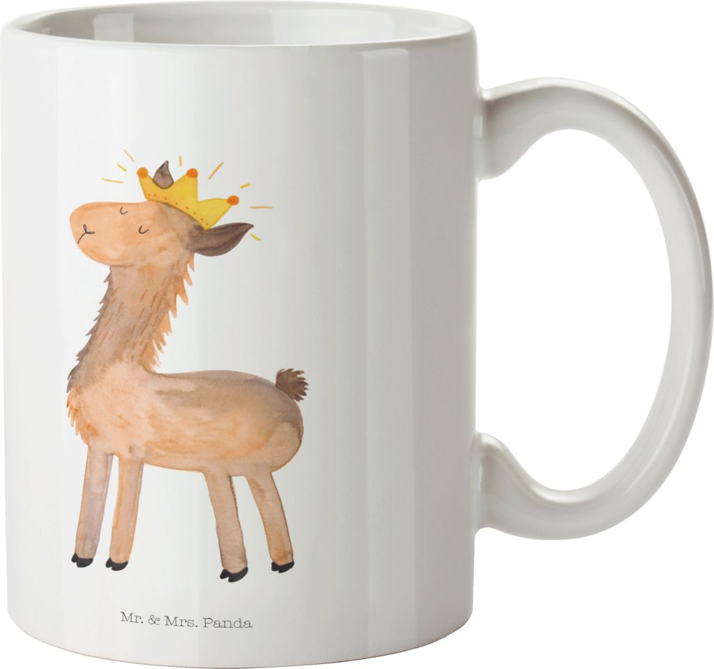 Mr. & Mrs. Panda Becher Lama König - Weiß - Geschenk, Kaffeetasse, Papa, Pott, Lamas, Abitur, Kaffeebecher, Tasse, Teetasse, Mama