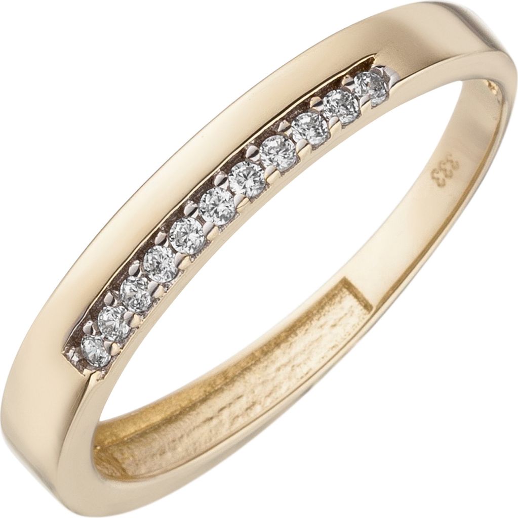 Gr. 56 Damen Ring 333 Gold Gelbgold bicolor 11 Zirkonia Goldring