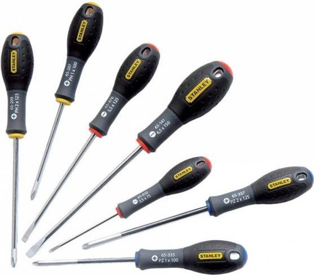 Schraubendreher Set, 7-teilig, STANLEY FATMAX, Elektriker, Mechaniker, Phillips, Pozidriv, Chrom-Vanadium-Stahl