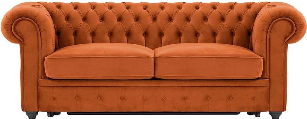 3-Sitzer Chesterfield Max Borneo Schlafsofa-Velluto 33-black