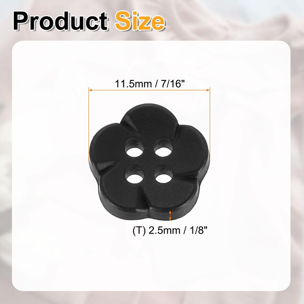 50 Stš¹ck 11,5 mm Blumen Harz Kn?pfe zum Ann?hen, 4 Loch N?hkn?pfe Dekorative Knopf im niedlichen fš¹r Handwerk Bastelarbeiten Cardigans Kleidu...