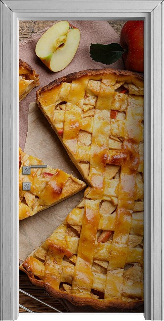 Tür Selbstklebende 90x210 cm Türfolie Türtapete Klebefolie - Apfelkuchen Kuchen