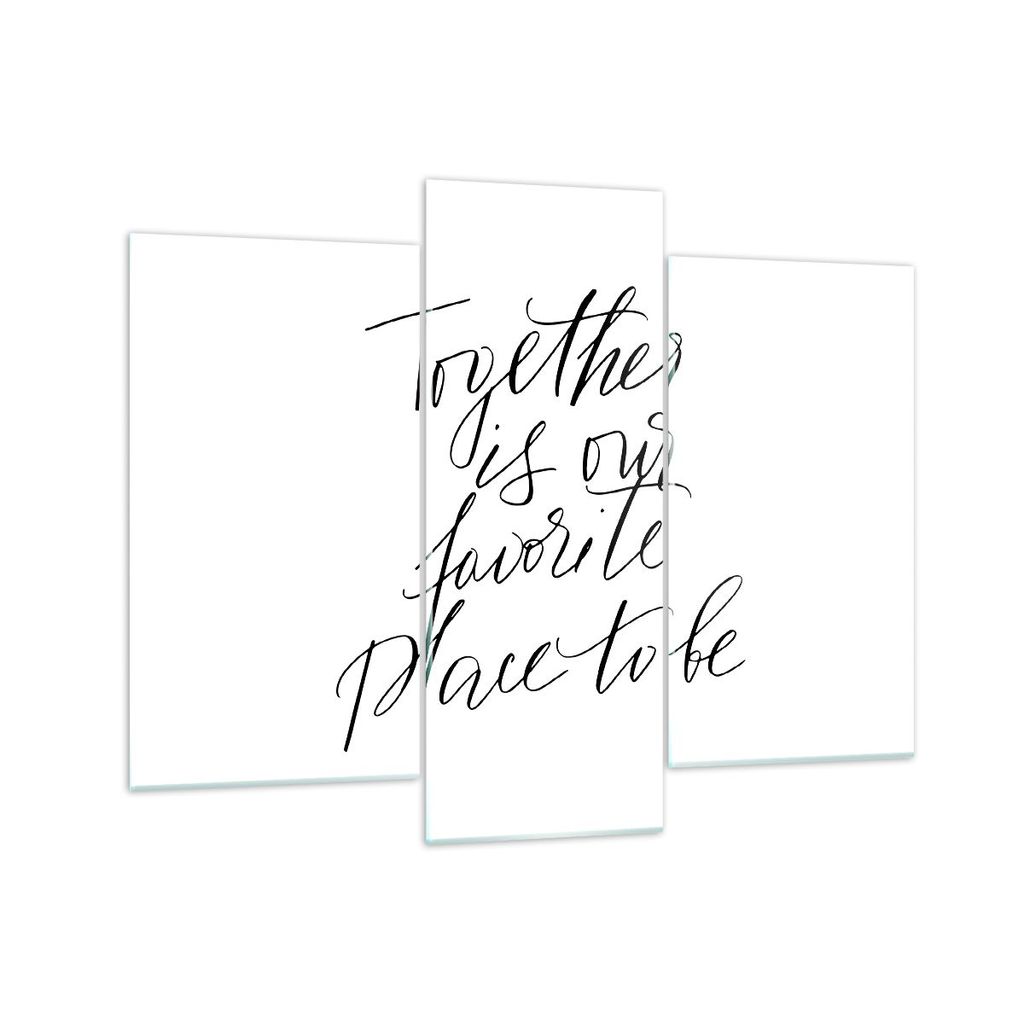Bilder auf glas - 3 Teile - Gemeinsam unser Ort - 130x100cm - Glasbilder - Wandbilder - Bilder - zum Aufhängen bereit - Wanddekoration aus Glas - ...