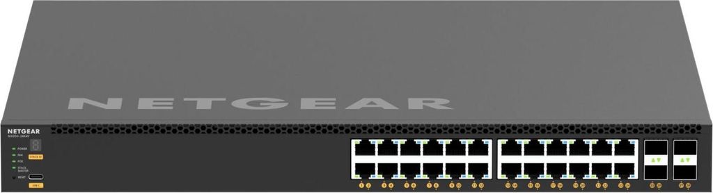 NETGEAR M4350-24X4V, Managed, L3, 10G Ethernet (100/1000/10000), Power over Ethernet (PoE), Rack-Einbau, 1U
