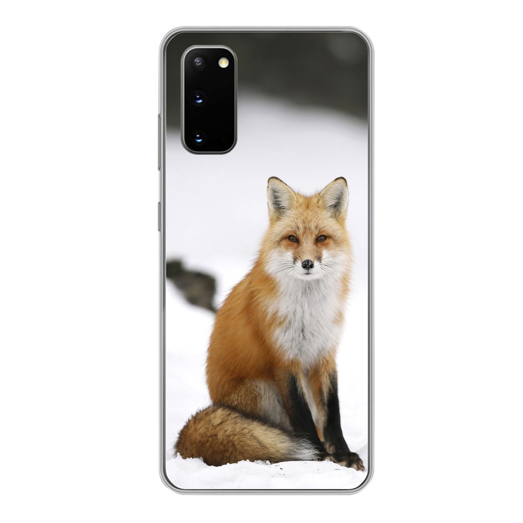 MuchoWow Handyhülle Schutzhülle Hülle für Samsung Galaxy S20 Fuchs - Schnee - Winter Silikon Softcase Handy Hülle - Bild
