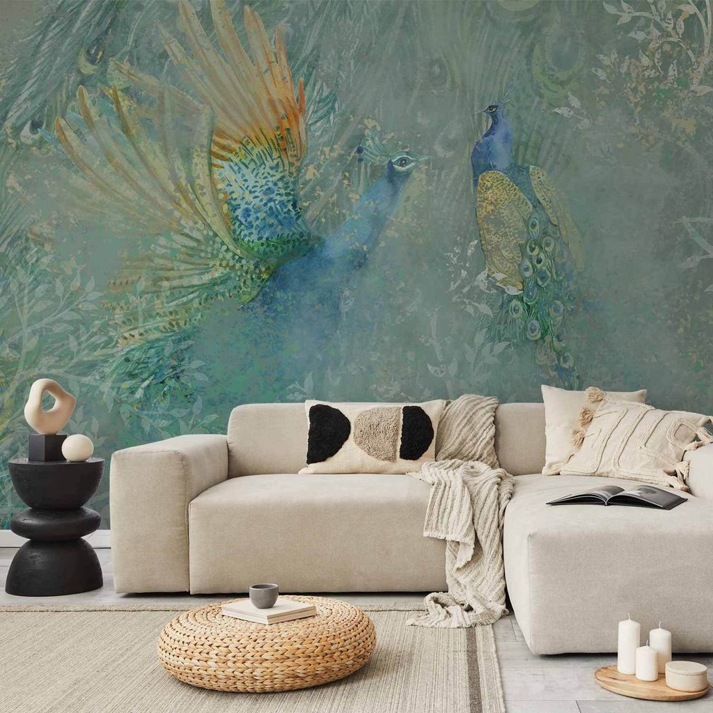 Vlies Fototapete - Peacocks Dancing - Third Variant 400x280 cm Tiere g-C-10038-a-c