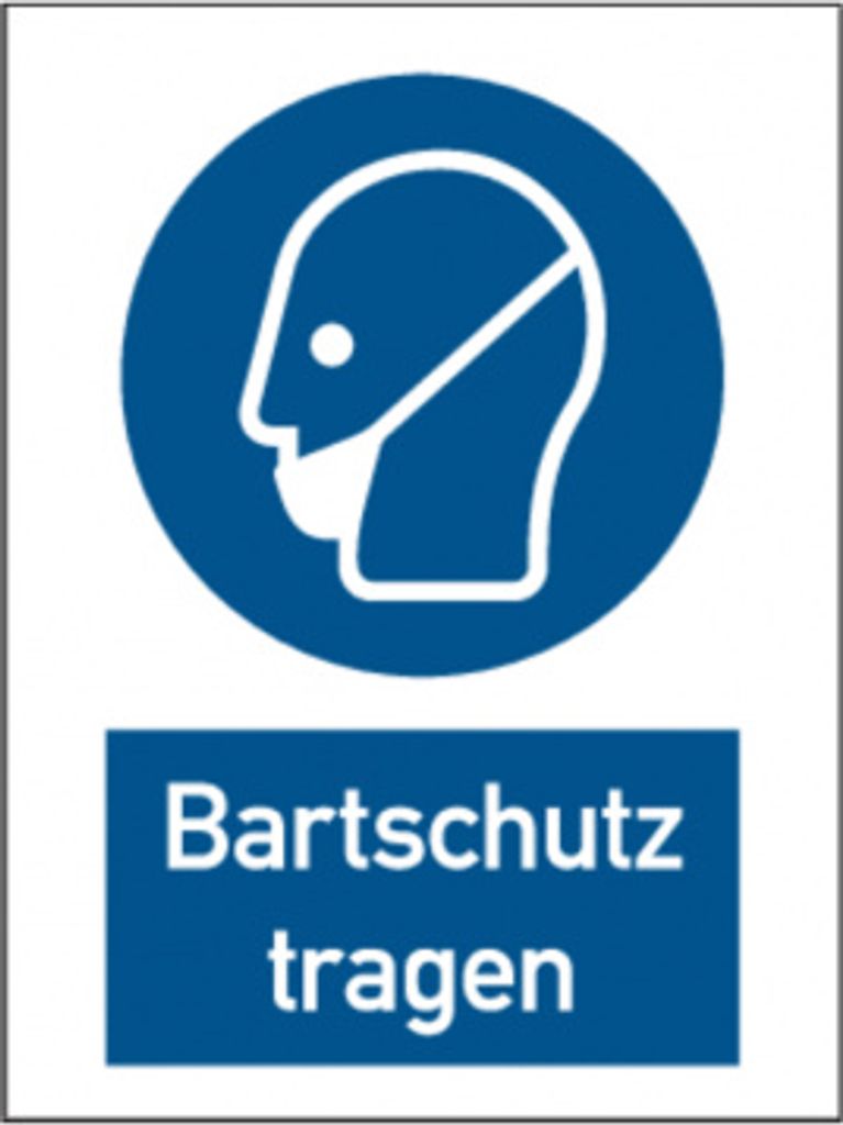 Dreifke Aufkleber (Folie) "Bartschutz tragen", 10x15cm (BxH), Folie selbstkl...