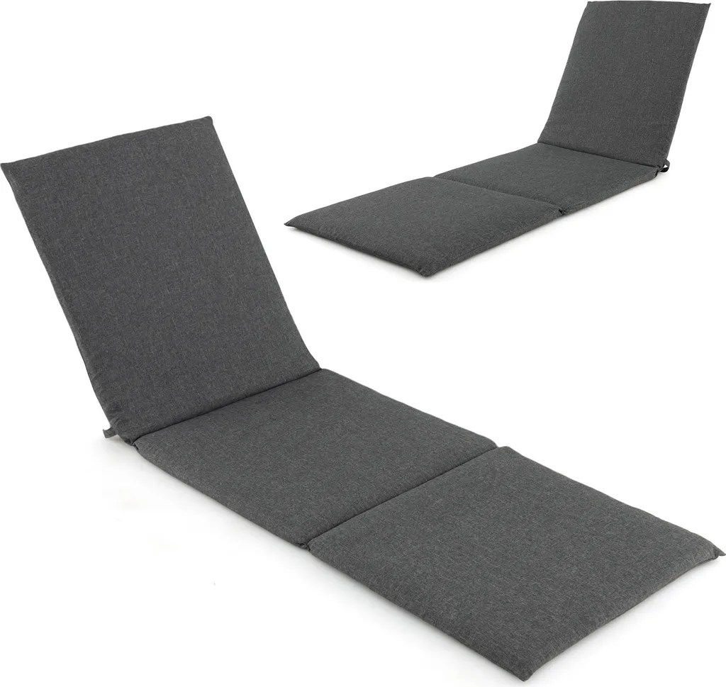 Matelas pour chaise longue COSTWAY 182 x 59 x 4,5 cm Gris foncé confort