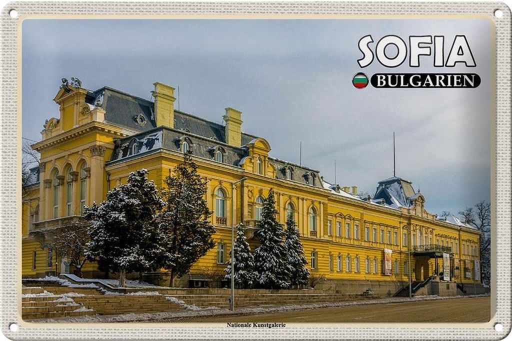 Blechschild Reise 30x20cm Sofia Bulgarien Kunstgalerie