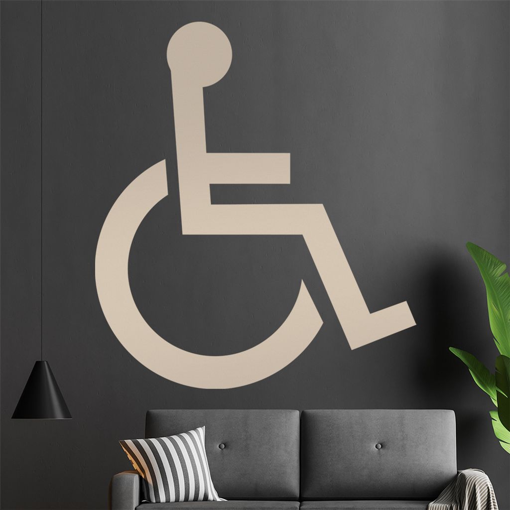 KIWISTAR Behinderung - Rollstuhl Wandtattoo in 6 Größen - Wandaufkleber Wall Sticker - Dekoration, Küche, Wohnzimmer, Schlafzimmer, Badezimmer