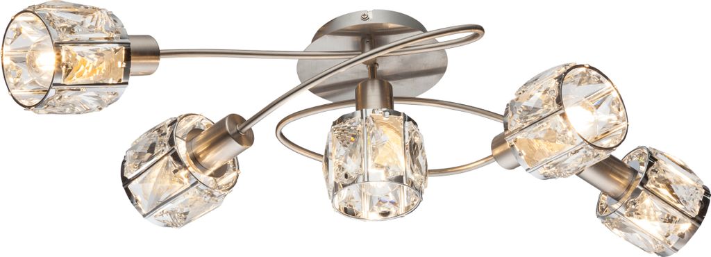 Globo Lighting|Deckenleuchte Metall Nickel matt, 5x E14