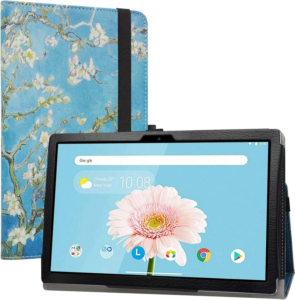 Labantasche mit Teclast P20hd, schlanke Tasche mit Kunstlederüberschlag, Blumen