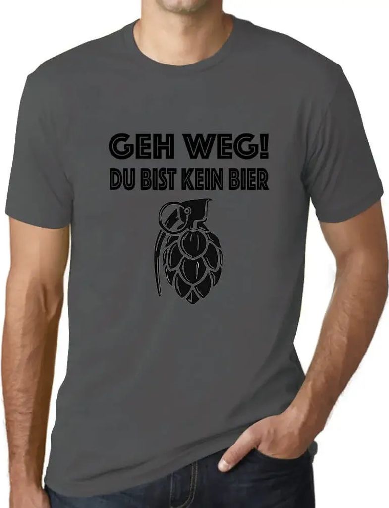 Herren Grafik T-Shirt Geh Weg Du Bist Kein Bier Öko-Verantwortlich Vintage Jahrgang Kurzarm Lustige Druck Geburtstag Geschenk Mann