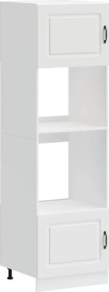 Rangement Cuisine pour Four et Cuisinière Kalmar Blanc Mat en 2 Pièces
