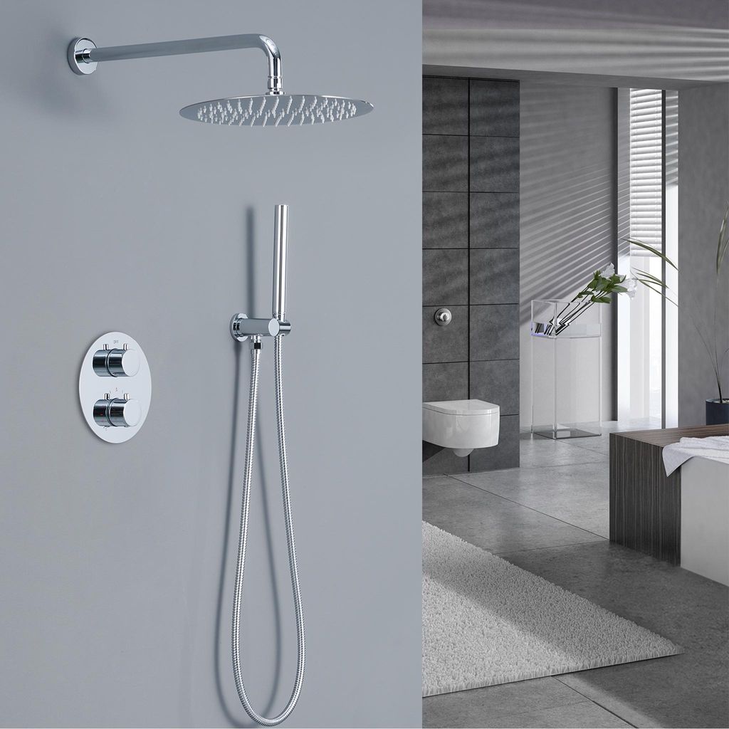 Unterputz Duschsystem Thermostat Regendusche Duschset Produktbild 