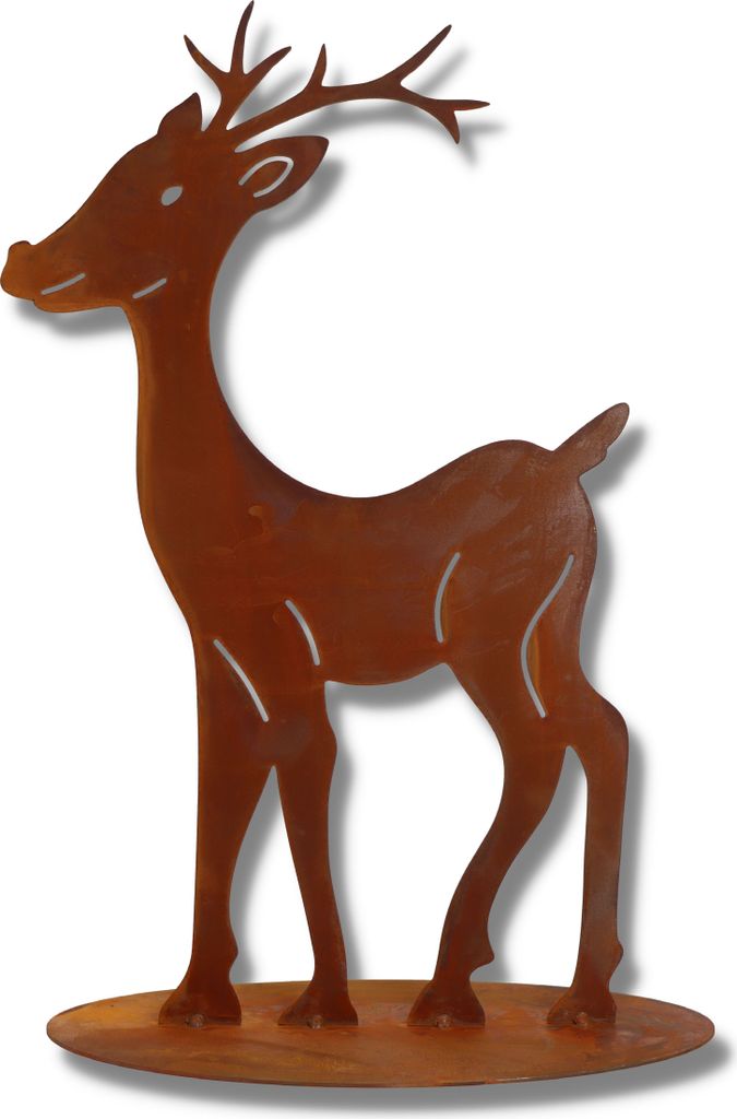 Rostikal Edelrost Gartendeko Rentier 40 cm Rost Deko für Garten Zimmer Deko Weihnachten Reh Skulptur