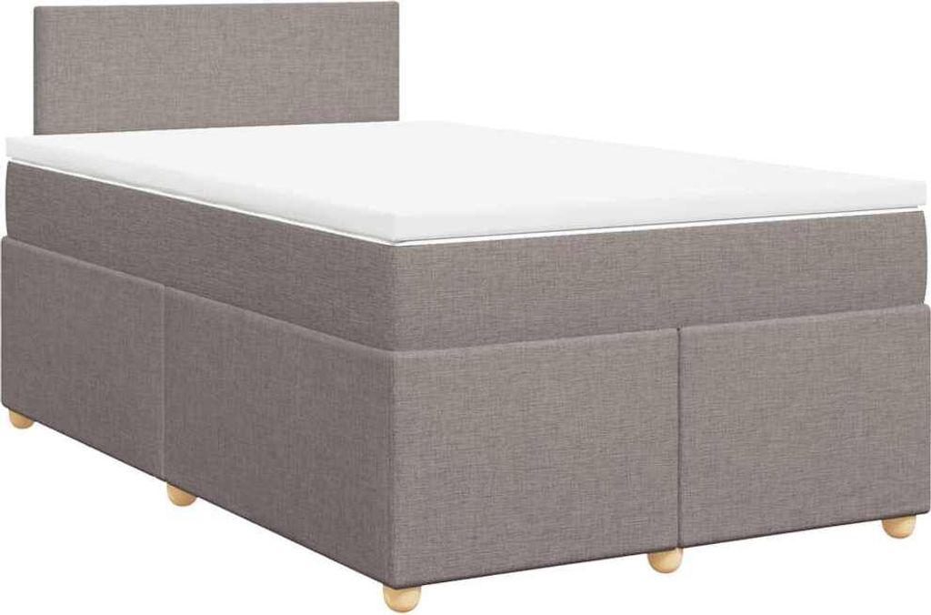 vidaXL Boxspringbett mit Matratze Taupe 120x190 cm Stoff