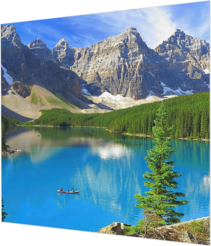 Wandtapete - Dekorative Tapete für Wohnzimmer - Tapetenfolie für Wanddekoration - 250x250 cm - Bergsee