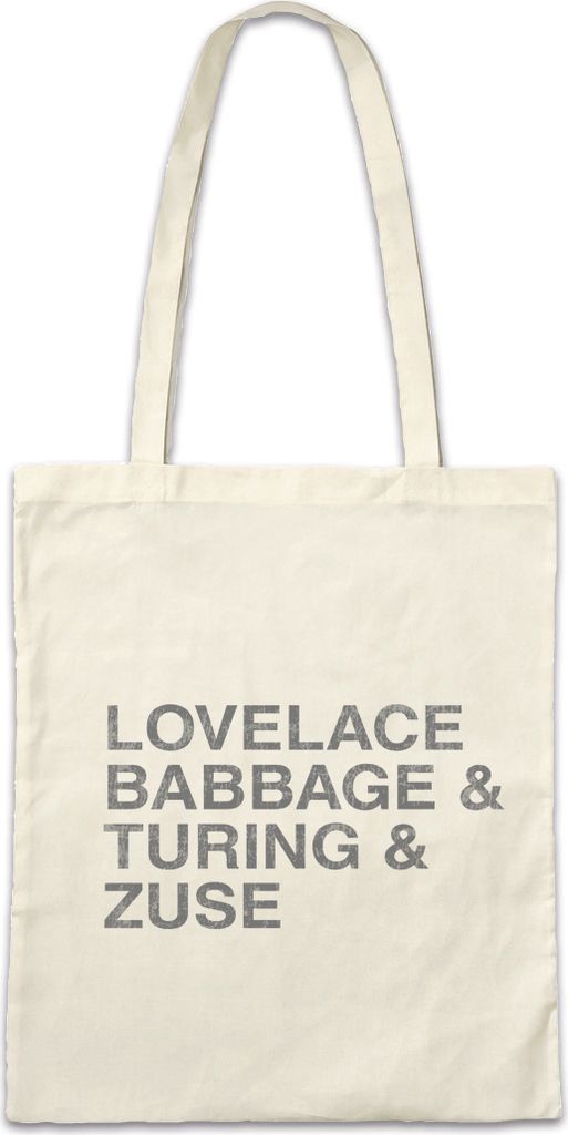 Urban Backwoods Lovelace & Babbage & Turing & Zuse, Stofftasche, Farbe: Beige