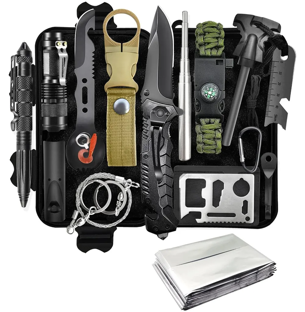 Équipement de survie professionnel pour camping et aventure en montagne