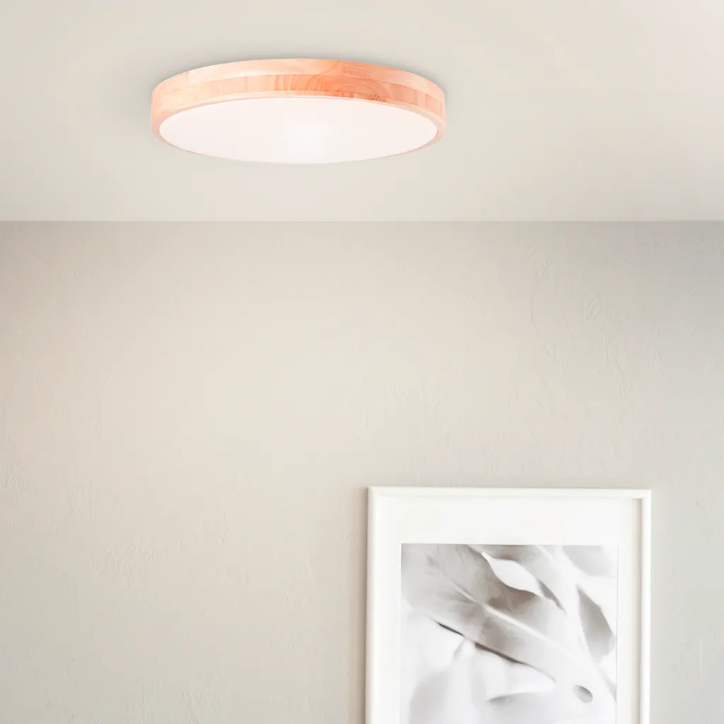 BRILLANTE Slimline Plafoniera 50cm Metallo/Legno - Illuminazione Interni