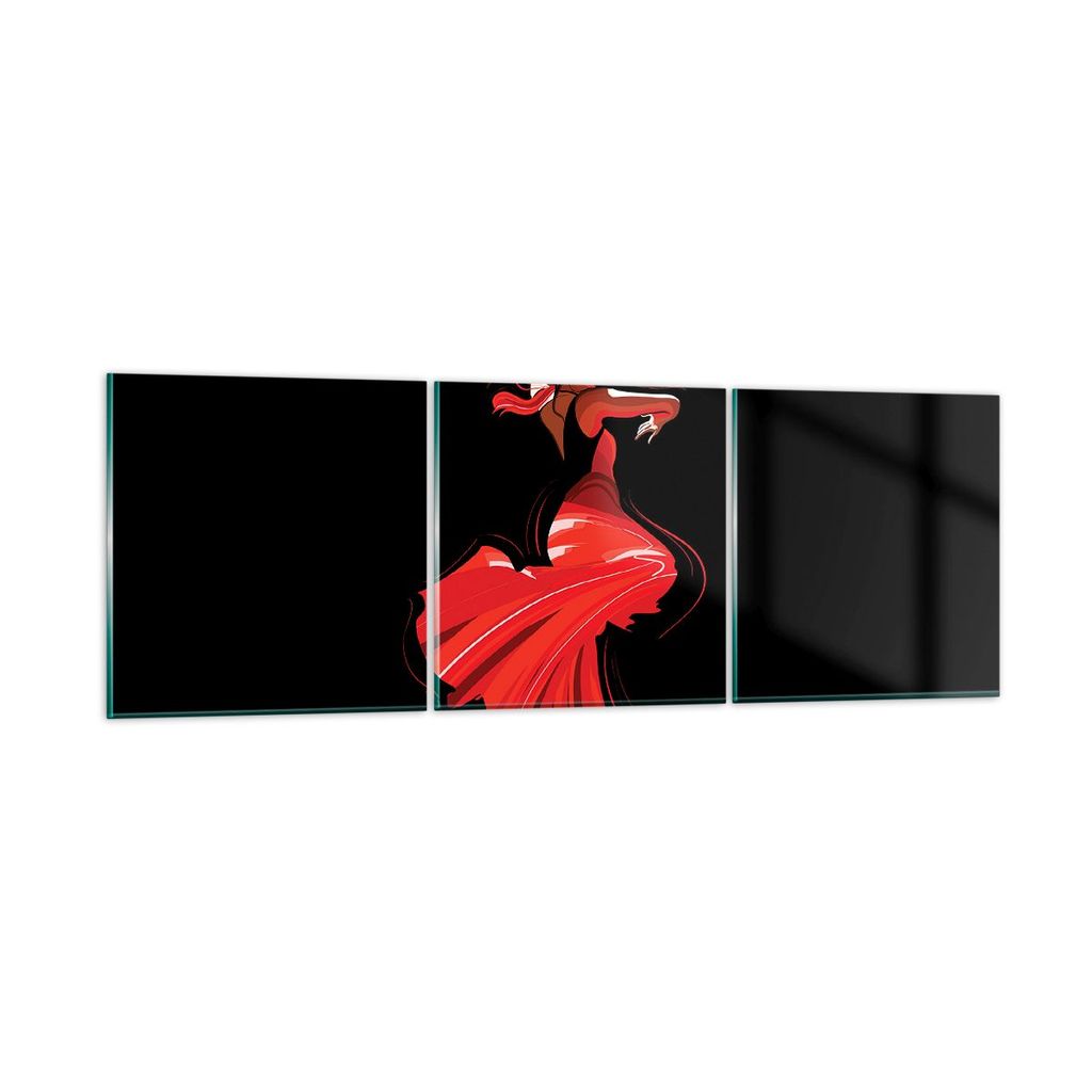 Bilder auf glas - Tanz Tänzer - 90x30cm - Glasbilder - Wandbilder - Bilder - Kunstdruck - zum Aufhängen bereit - Wanddekoration aus Glas - Glas B...