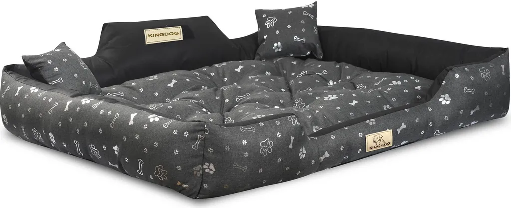 Letto per cani KINGDOG 115x95 cm Impermeabile Personalizzato Argento