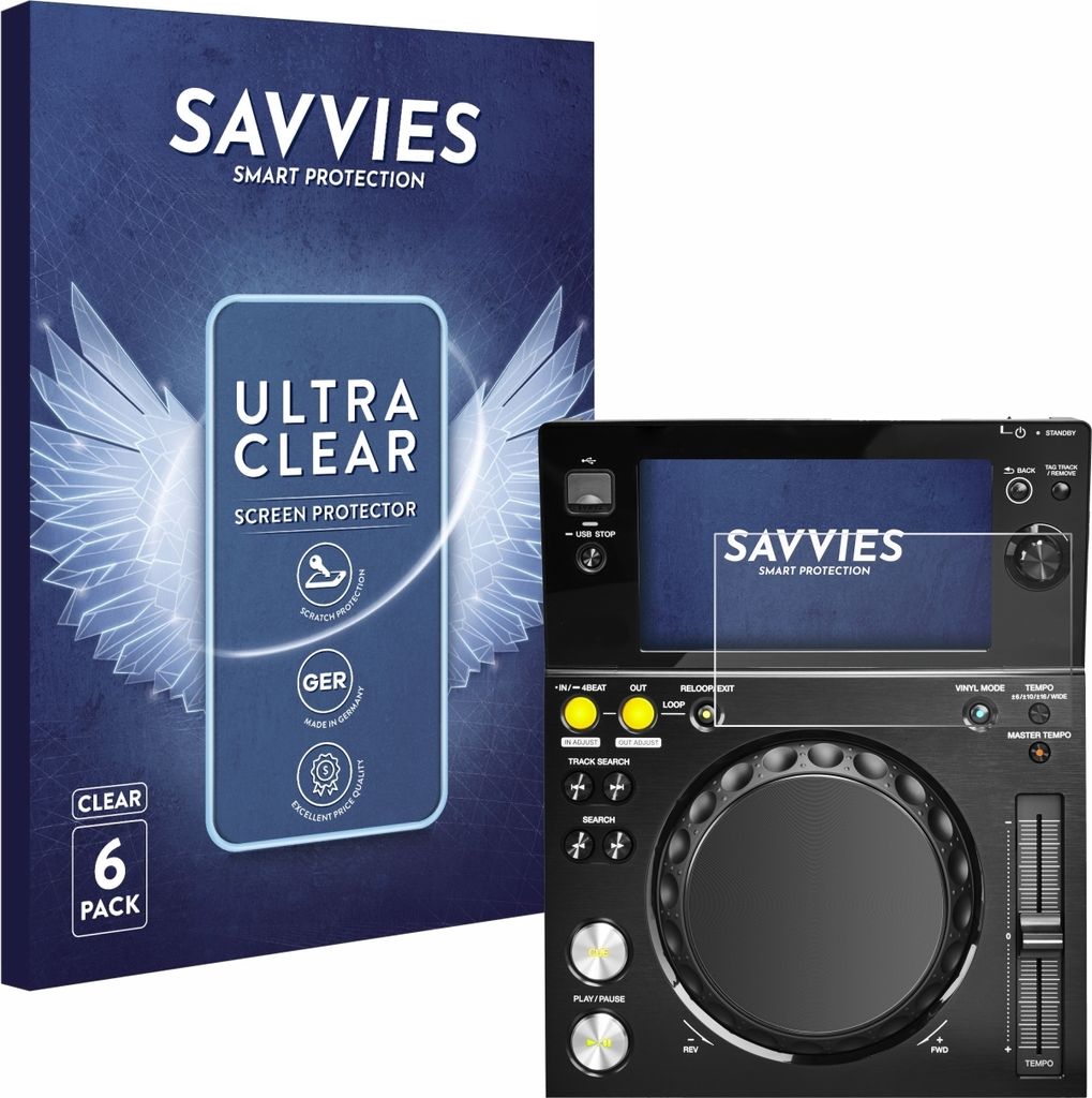6x Für Pioneer XDJ -700 Schutzfolie Savvies Displayschutz Display Schutz Folie Klar Transparent