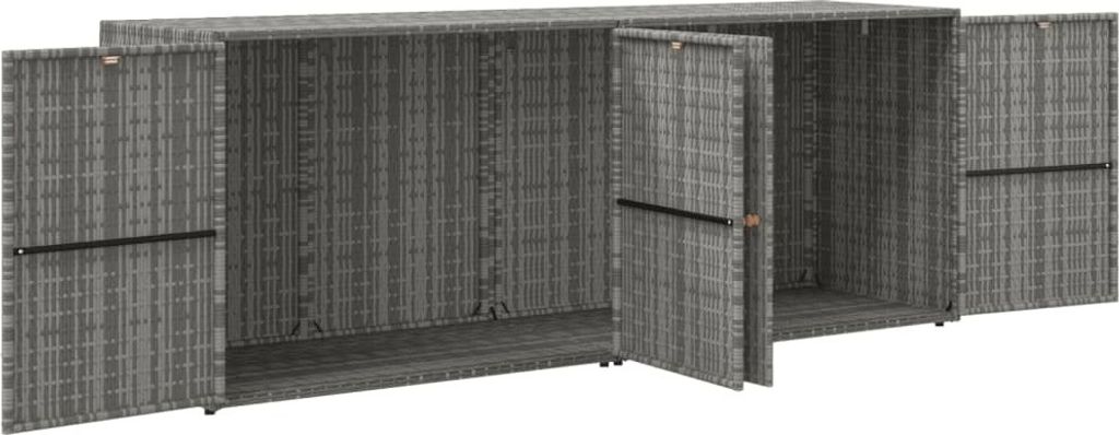 "Winter Sale" Kommoden - Grau Gartenschrank Grau 198x55,5x80cm Poly Rattan DE2813833